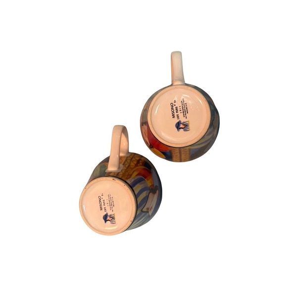 Misono Cafe Paris Art Deco Coffee Tea Mugs Set of 2 French Ladies with Hats - Picture 3 of 6